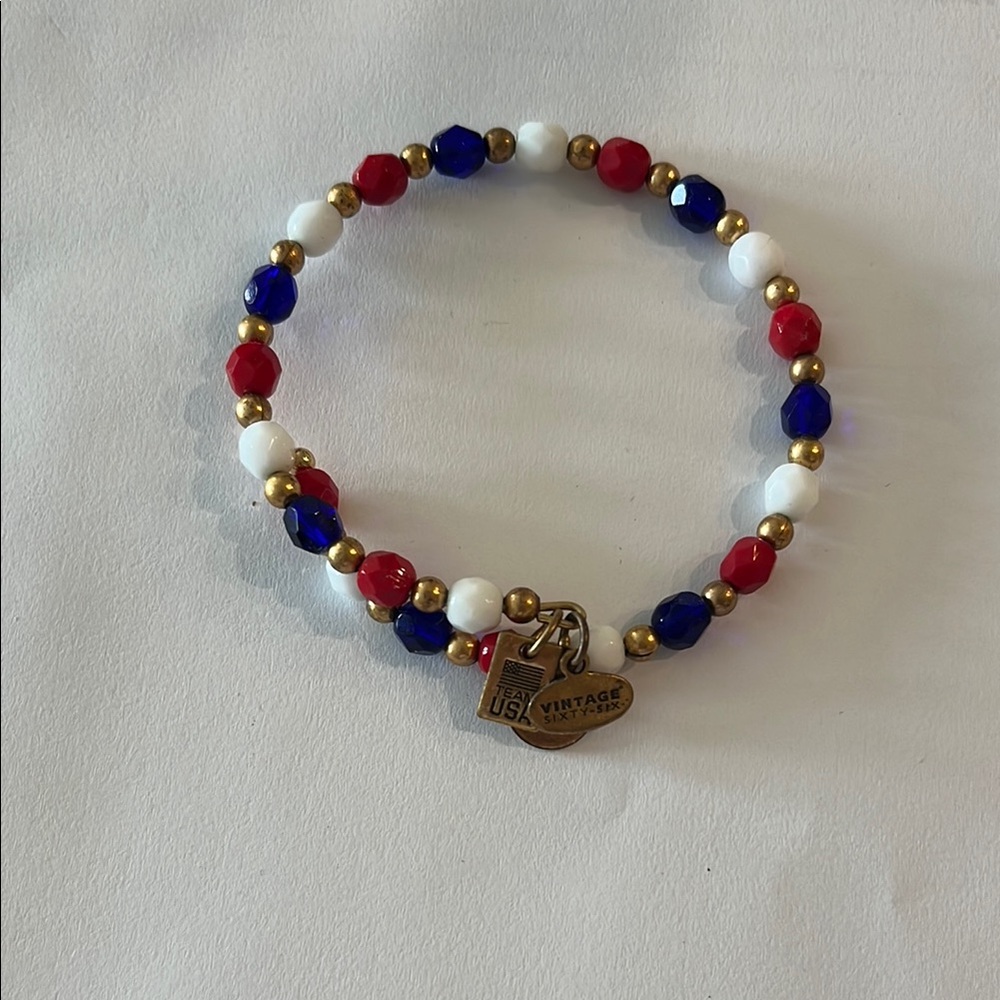 Alex and Ani Red, White, and Blue Team USA Beaded Bracelet